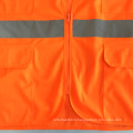 multi pockets zipper mesh solid fabric safety vest with ANSI 107 reflective tape